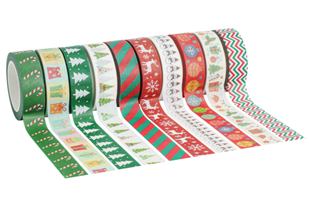 Christmas Masking Tape - 10 Rolls - 1 - Masking tape (Washi tape) - 10doigts.com - Masking tape (Washi tape) – 10doigts.fr