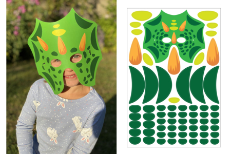 masque dino vert fille - Creative Masks for Kids – 10doigts.fr