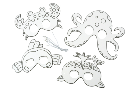 Máscaras de animales marinos para decorar - Máscaras para colorear – 10doigts.fr