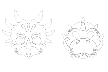 Dinosaur Coloring Masks - 4 Pieces - 4 - Coloring Masks - 10doigts.com - Coloring Masks – 10doigts.fr