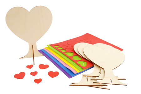 material Kit Árboles del amor madera - 4 piezas - Objetos de madera para el hogar – 10doigts.fr