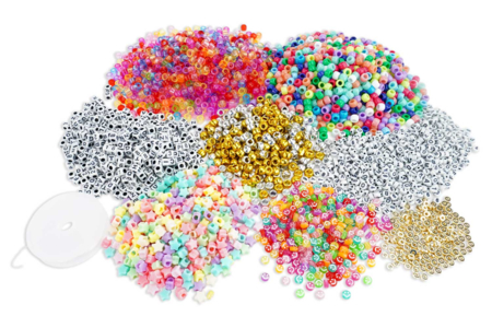 Maxi pack pulseras de la amistad - 4100 perlas - Abalorios mensajes – 10doigts.fr