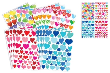 Mega set de 936 gomets corazones - 16 planchas - Pegatinas Corazones – 10doigts.fr