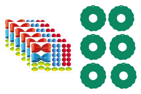 Mini marcos Corona de Navidad + gomets - 6 suspensiones - Kits creativos de Navidad para los niños – 10doigts.fr