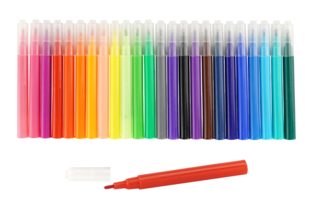 Mini Markers - 24 Colors - 1 - Medium-Tip Markers - 10doigts.com - Medium-Tip Markers – 10doigts.fr