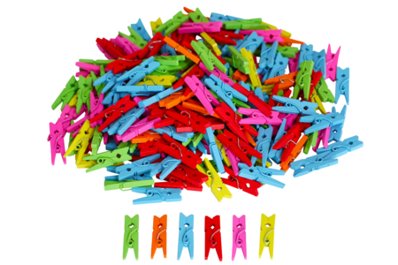 Mini wooden clothespins - 450 pieces - 2 - Wooden Clothespins - 10doigts.com - Wooden Clothespins – 10doigts.fr