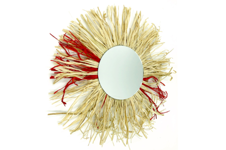 espejo de rafia sol - Rafia y Paja – 10doigts.fr