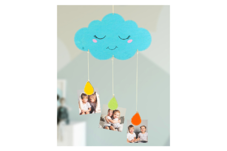 Cloud Photo Holder Mobile - 1 - Handicrafts for Making Mobiles and Dreamcatchers - 10doigts.com - Handicrafts for Making Mobiles and Dreamcatchers – 10doigts.fr