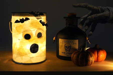 momia luminosa DIY halloween - Actividades manuales Halloween – 10doigts.fr