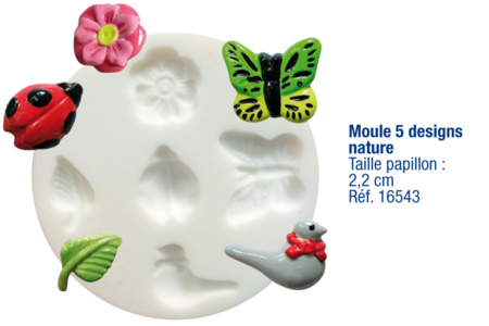 Silicone Mold "Nature" - 5 Designs - 0 - 10doigts.com - 10doigts.fr