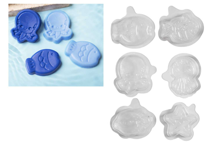 Plastic Molds, Ocean Theme - 6 Pieces - 1 - Molds for plaster, soap, concrete ... - 10doigts.com - Molds for plaster, soap, concrete ... – 10doigts.fr