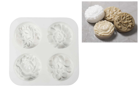 Flower Soap Molds - 4 Pieces - 2 - Soap Molds and Accessories - 10doigts.com - Soap Molds and Accessories – 10doigts.fr