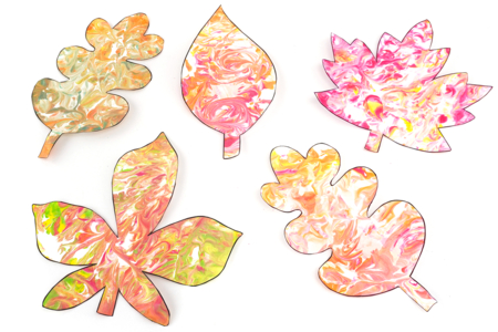 Marbled Autumn Leaves - Shaving Foam - 4 - Autumn Crafts - 10doigts.com - Autumn Crafts – 10doigts.fr