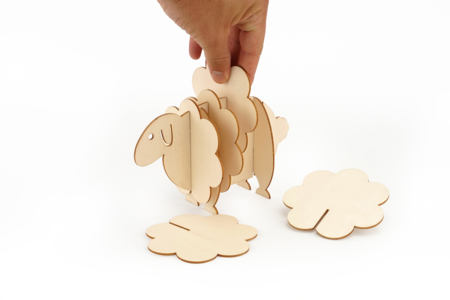 Oveja 5 posavasos a montar - Objetos de madera para la cocina – 10doigts.fr
