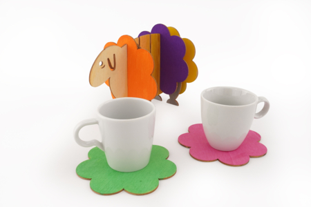 Oveja 5 posavasos ambiente - Objetos de madera para la cocina – 10doigts.fr