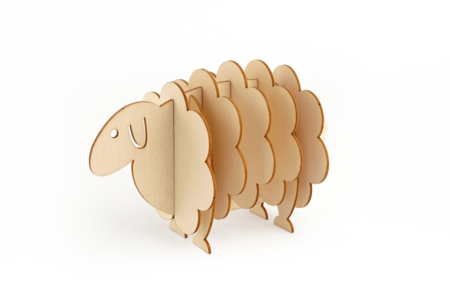 Oveja 5 posavasos en bruto - Objetos de madera para la cocina – 10doigts.fr