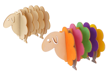 Oveja 5 posavasos posca - Objetos de madera para la cocina – 10doigts.fr