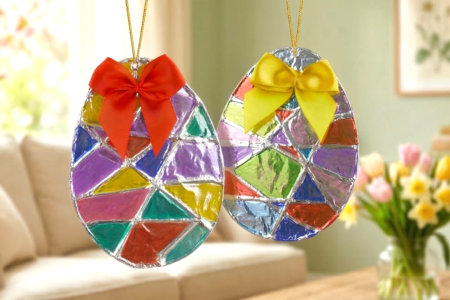 oeufs de pâques papier aluminium - Actividades manuales DIY Pascua – 10doigts.fr