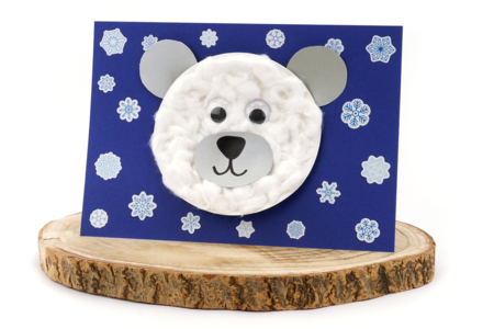 Polar Bear with Cotton Balls - 1 - Kids Crafts Winter - 10doigts.com - Kids Crafts Winter – 10doigts.fr