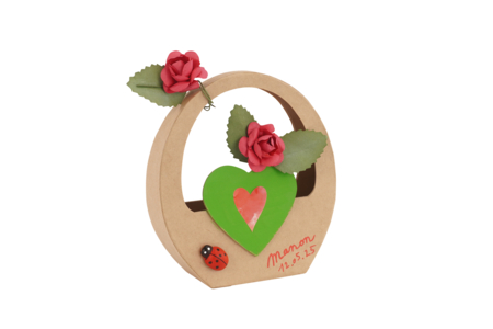 Small Brown Cardboard Heart-Shaped Basket - 4 - Cardboard Pots - 10doigts.com - Cardboard Pots – 10doigts.fr
