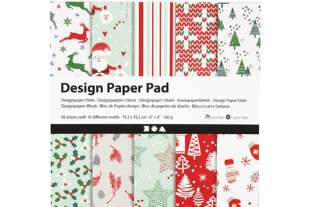 Christmas Paper Pad - 50 Sheets - 1 - Greeting Cards - 10doigts.com - Greeting Cards – 10doigts.fr