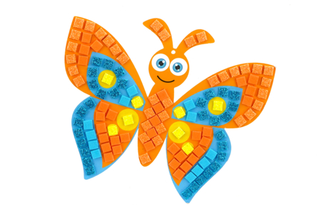 mariposa naranja y mosaicos - Mosaicos de papel, espuma – 10doigts.fr