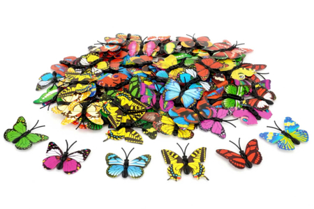 3D Plastic Butterflies - 100 pcs - 7 - Stick-on Decorations - 10doigts.com - Stick-on Decorations – 10doigts.fr