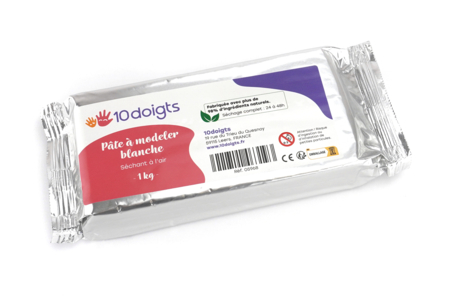 Pasta blanca de modelar 10 dedos 1 kg - Pasta de modelar autoendurecible – 10doigts.fr