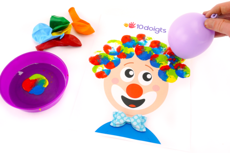 Pintar cabello payaso globo - Actividades manuales Carnaval, Martes de Carnaval – 10doigts.fr