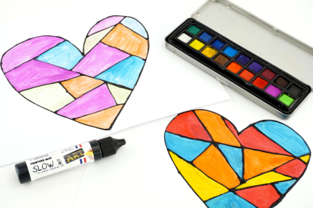 3D Watercolor Heart - 1 - Valentine's Day Crafts - 10doigts.com - Valentine's Day Crafts – 10doigts.fr