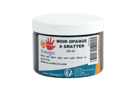 peinture à gratter noire - Scratch paint – 10doigts.fr
