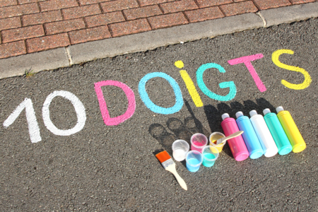 pintura tiza de aceras escuela - Tizas, pizarras, pizarrones – 10doigts.fr