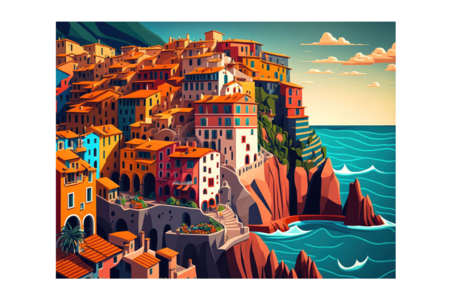 pintura número cinque terre - Pintura por números – 10doigts.fr