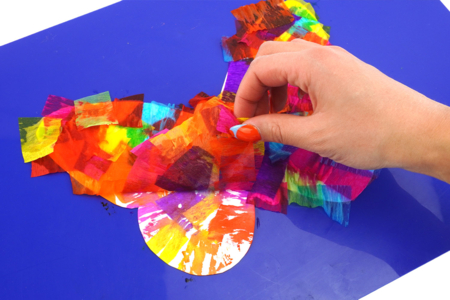 peinture papion crépon printemps - Actividades manuales Primavera – 10doigts.fr