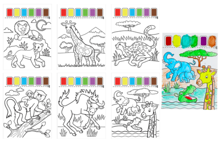 Lienzo sabana - Pintura acuarela – 10doigts.fr