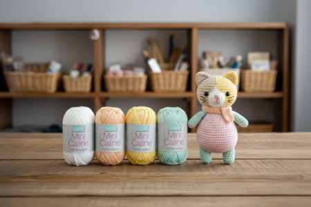 Pelotas mini Caline - 6 colores pastel - Hilo para tejer – 10doigts.fr