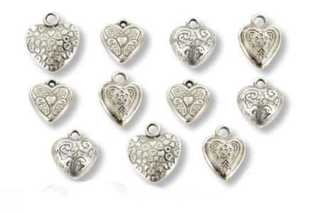 colgante corazón metal - Perlas Metalizadas, Irisadas – 10doigts.fr