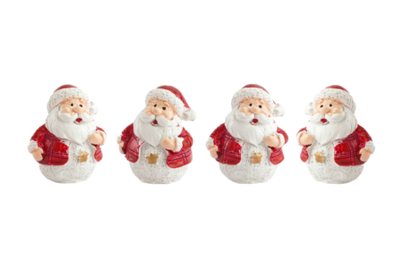 Santa Claus Figurines in Resin - 4 Pieces - 1 - Small Christmas Decorations - 10doigts.com - Small Christmas Decorations – 10doigts.fr