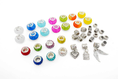 Perlas facetadas + charm's en metal - 39 perlas - Perlas Pandora - Tendencias Joyas – 10doigts.fr