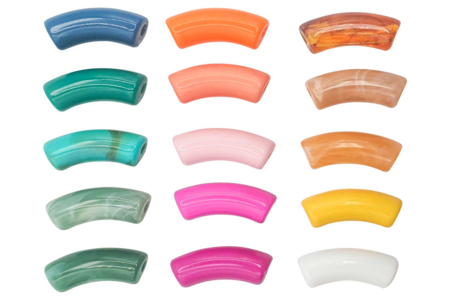 Perlas acrílicas tubo curvado - Abalorios Acrílicos – 10doigts.fr