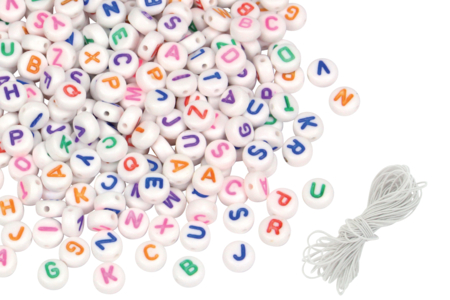 Multicolor Alphabet Round Beads - 250 Beads - 1 - Message Jewelry - 10doigts.com - Message Jewelry – 10doigts.fr