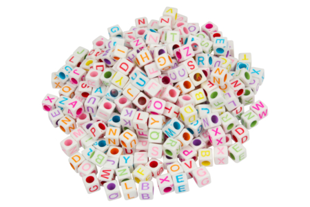 Multicolored Alphabet Cube Beads - 280 Beads - 10 - Message Jewelry - 10doigts.com - Message Jewelry – 10doigts.fr