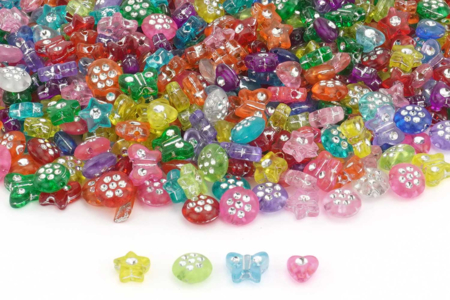 Fancy Beads "Diamonds" - 750 Beads - 3 - Transparent Colored Beads - 10doigts.com - Transparent Colored Beads – 10doigts.fr