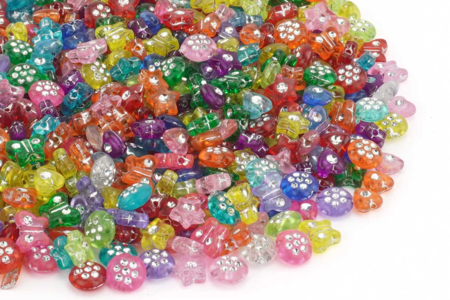 Fancy Beads "Diamonds" - 750 Beads - 1 - Transparent Colored Beads - 10doigts.com - Transparent Colored Beads – 10doigts.fr