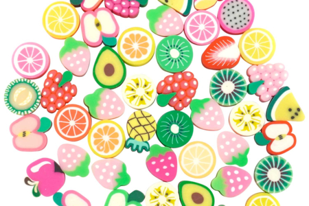 Abalorios frutas - 50 abalorios - Perlas de pasta polimérica – 10doigts.fr