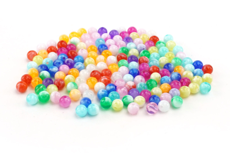 Marbled Round Beads - 150 Beads - 3 - Opaque Color Beads - 10doigts.com - Opaque Color Beads – 10doigts.fr