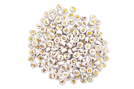Gold Alphabet Round Beads - 300 Beads - 1 - Alphabet Beads - 10doigts.com - Alphabet Beads – 10doigts.fr