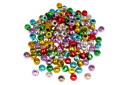 Metallic Beads with Large Hole - 160 Beads - 1 - Plastic Beads - 10doigts.com - Plastic Beads – 10doigts.fr