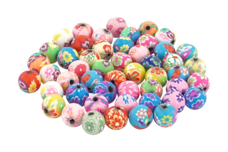 Abalorios redondos Millefiori - 50 abalorios - Perlas de pasta polimérica – 10doigts.fr