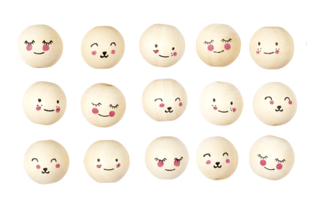 abalorios caras de madera - Abalorios Madera – 10doigts.fr